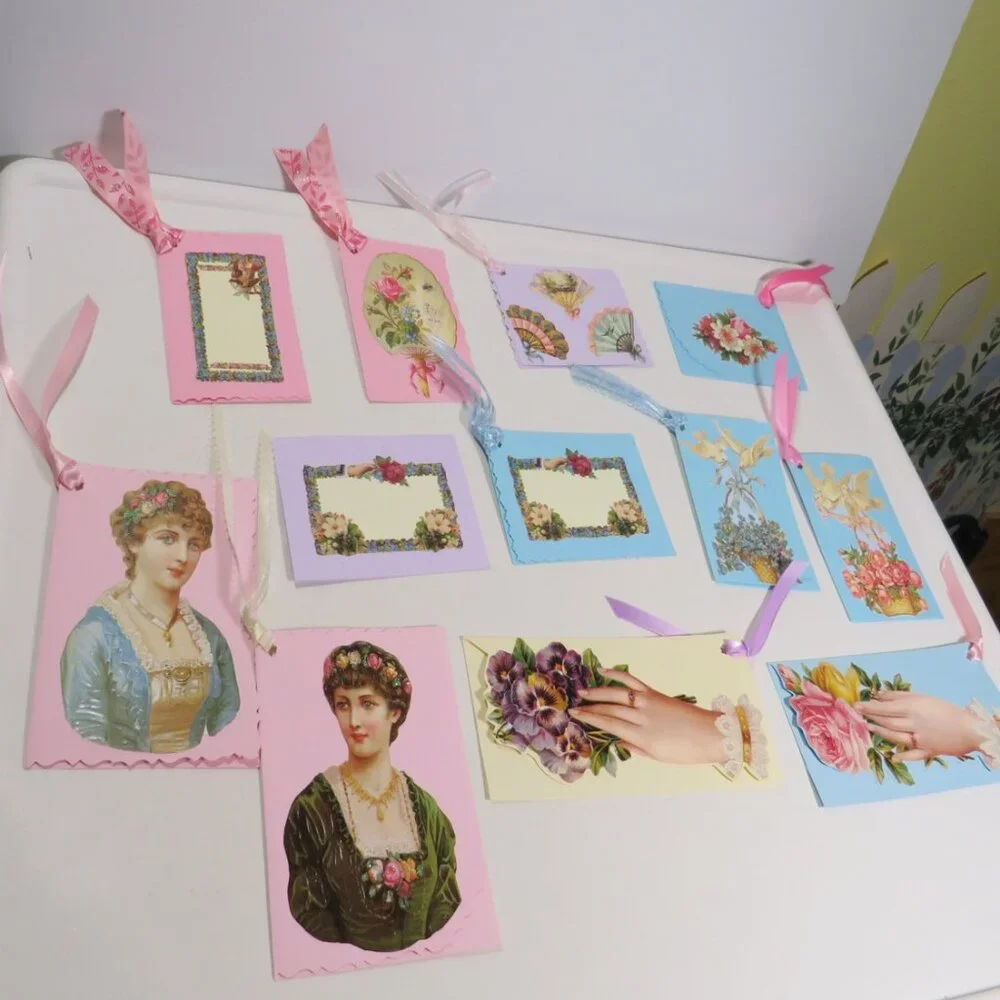 Victorian Gift Tags Cardstock with some embossed images & glitter paint accents